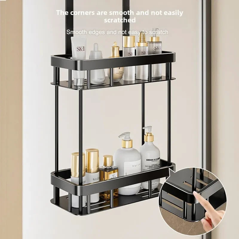 Bathroom Shower Hanging Rack Basket Organizer for Towels and Toiletries Space-Saving Storage Shelf for Restroom Hanging Basket