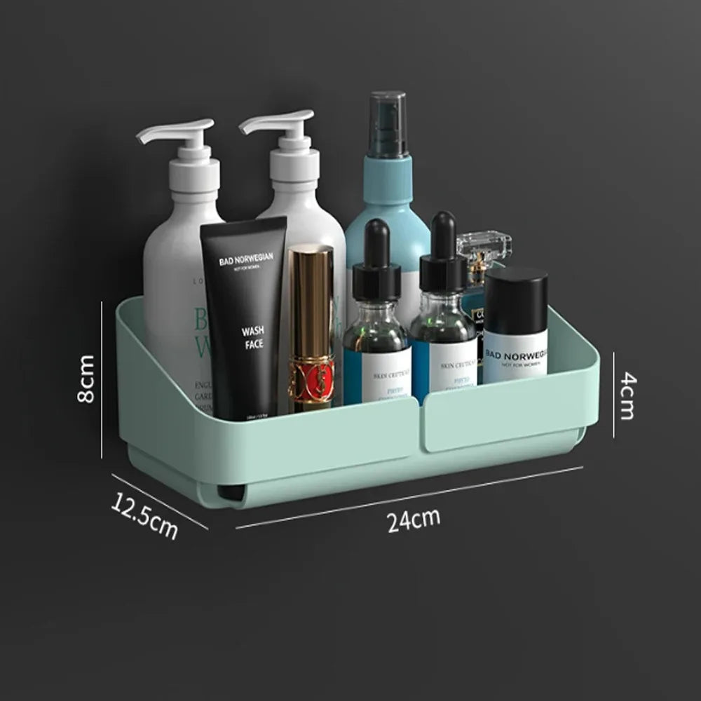 Bathroom Kitchen Convenience Rack Shelf Makeup Storage Organizer Shower Shelf Cosmetics Shampoo Rack Wall Spice No Drilling