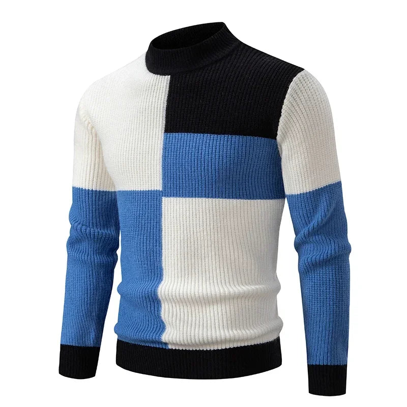 Sweatwear New Men's Autumn and Winter Casual Warm Neck Sweater Knit Pullover Tops Man Clothes