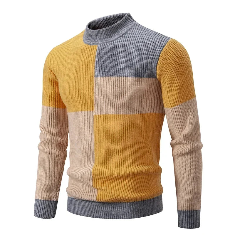 Sweatwear New Men's Autumn and Winter Casual Warm Neck Sweater Knit Pullover Tops Man Clothes