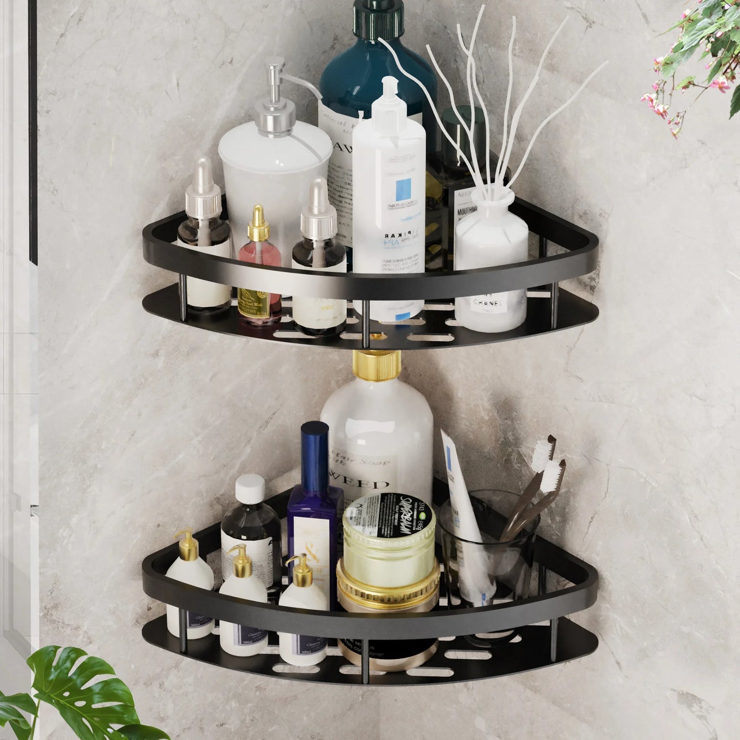 Bathroom Storage Rack No Drill Shelves Wall Mounted Corner Shelf Shower Holder For WC Shampoo Organizer Bathroom Accessories