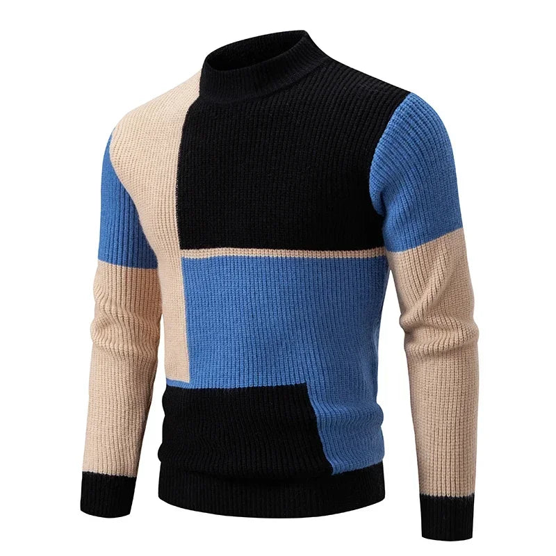Sweatwear New Men's Autumn and Winter Casual Warm Neck Sweater Knit Pullover Tops Man Clothes