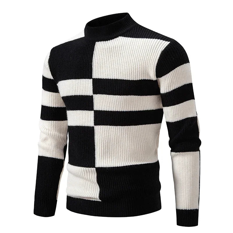 Sweatwear New Men's Autumn and Winter Casual Warm Neck Sweater Knit Pullover Tops Man Clothes