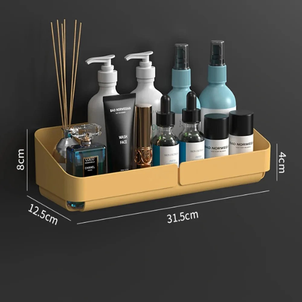 Bathroom Kitchen Convenience Rack Shelf Makeup Storage Organizer Shower Shelf Cosmetics Shampoo Rack Wall Spice No Drilling
