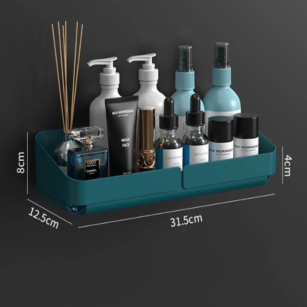 Bathroom Kitchen Convenience Rack Shelf Makeup Storage Organizer Shower Shelf Cosmetics Shampoo Rack Wall Spice No Drilling