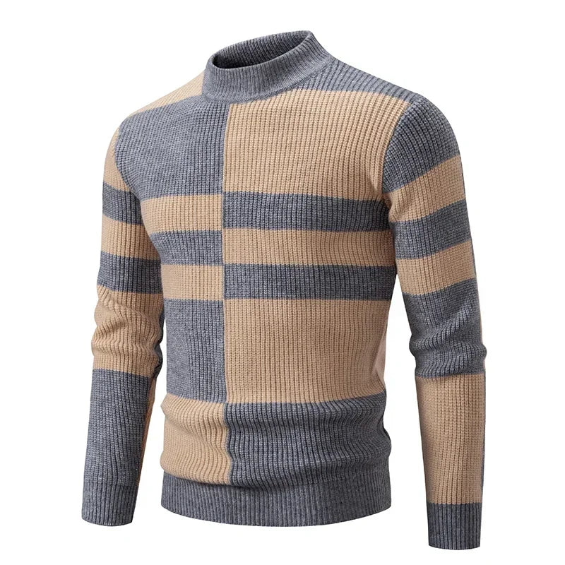 Sweatwear New Men's Autumn and Winter Casual Warm Neck Sweater Knit Pullover Tops Man Clothes