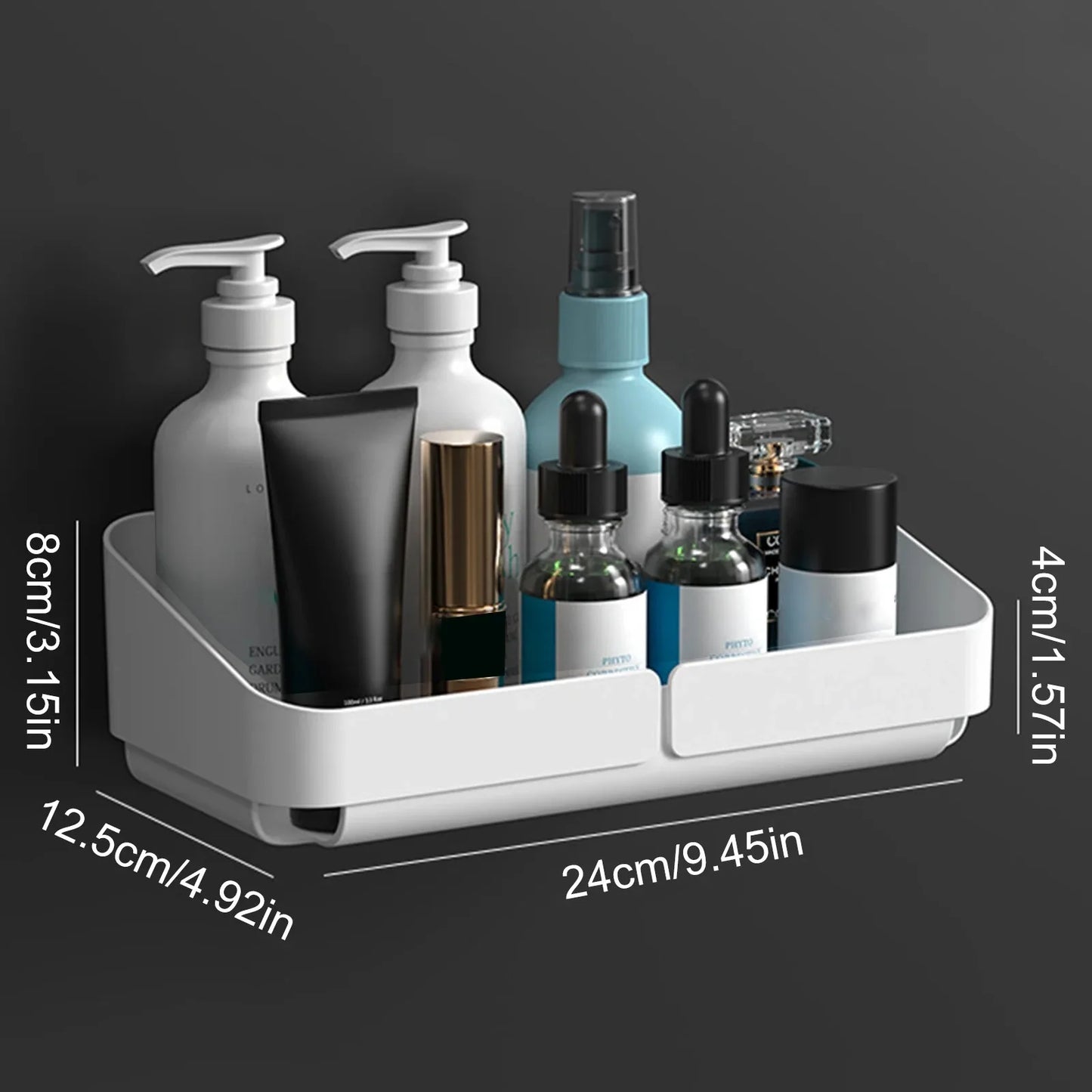 Bathroom Kitchen Convenience Rack Shelf Makeup Storage Organizer Shower Shelf Cosmetics Shampoo Rack Wall Spice No Drilling