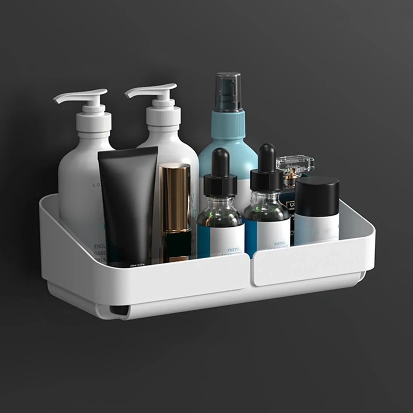 Bathroom Kitchen Convenience Rack Shelf Makeup Storage Organizer Shower Shelf Cosmetics Shampoo Rack Wall Spice No Drilling