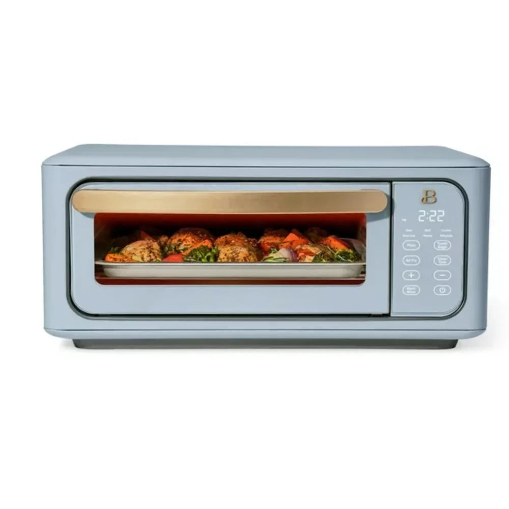 2025 New Beautiful Infrared Air Fry Toaster Oven, 9-Slice, 1800 W, White Icing