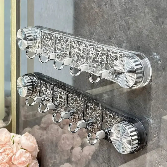Bathroom towel rack,rotating suction cup hook storage rack,wall mounted hook rack,bathroom rack,no punching,adjustable position