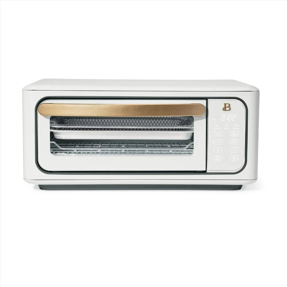 2025 New Beautiful Infrared Air Fry Toaster Oven, 9-Slice, 1800 W, White Icing