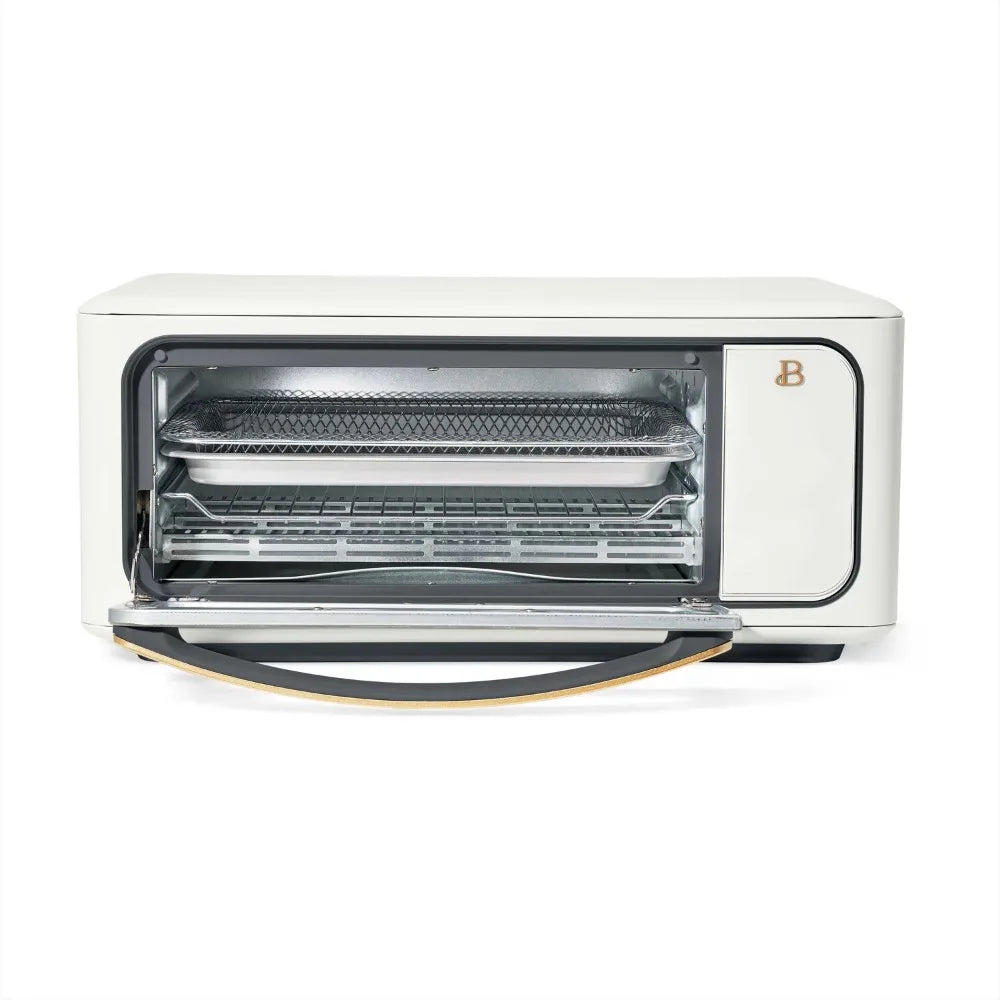 2025 New Beautiful Infrared Air Fry Toaster Oven, 9-Slice, 1800 W, White Icing