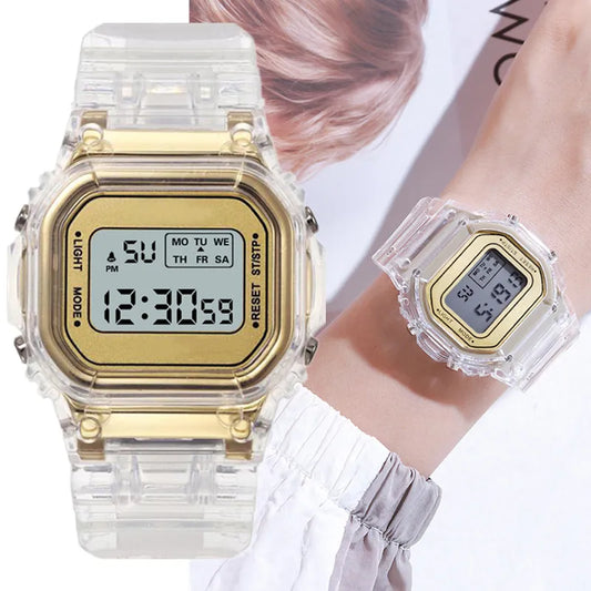 Luxury Gold Watches Women Digital Watch LED Electronic Wrist Watch Luminous Clock Ladies Watch montre femme reloj mujer